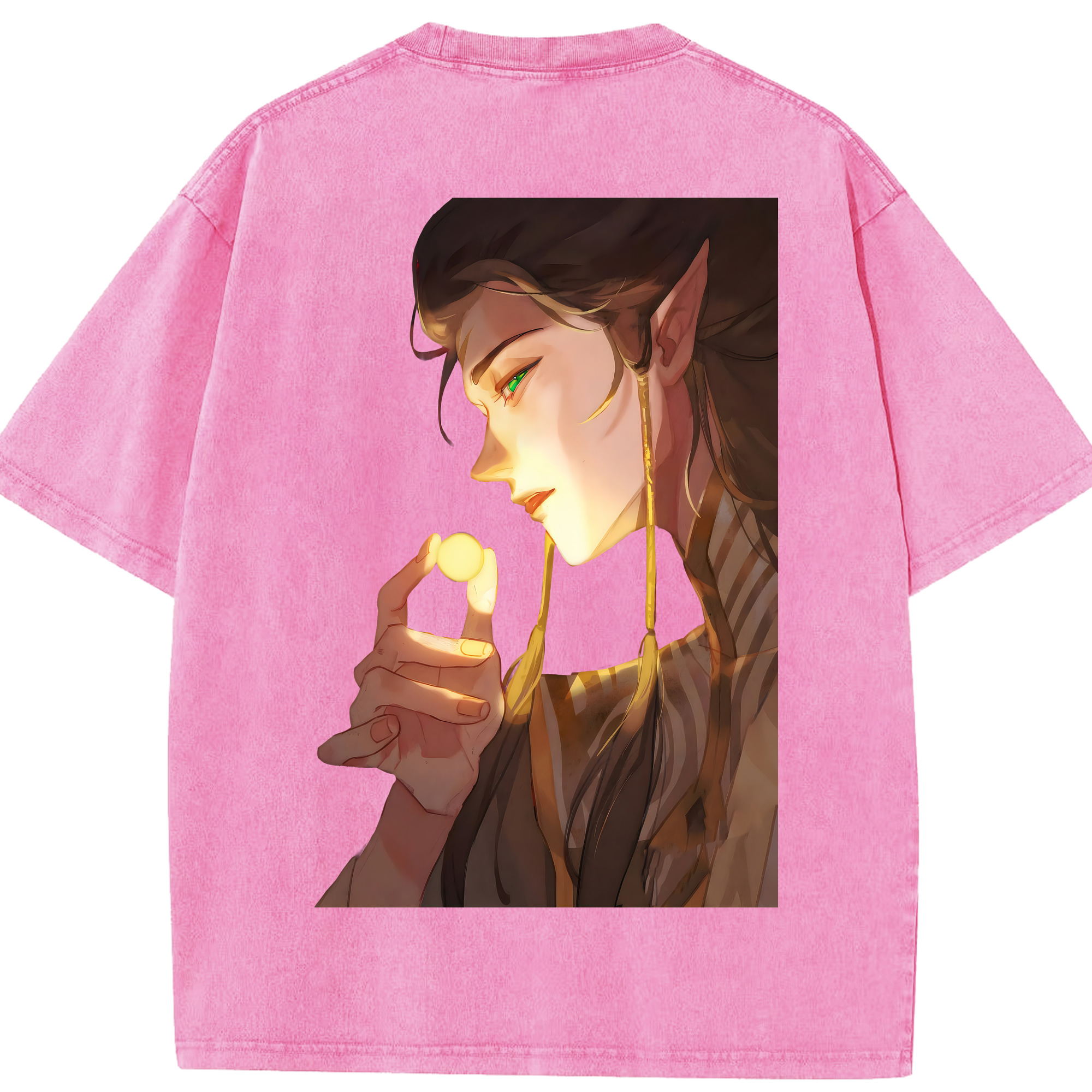 （画像用） Ne Zha 2 ナタ 魔童の大暴れ 綿100% ヴィンテージ風 半袖Tシャツ（背面プリント）